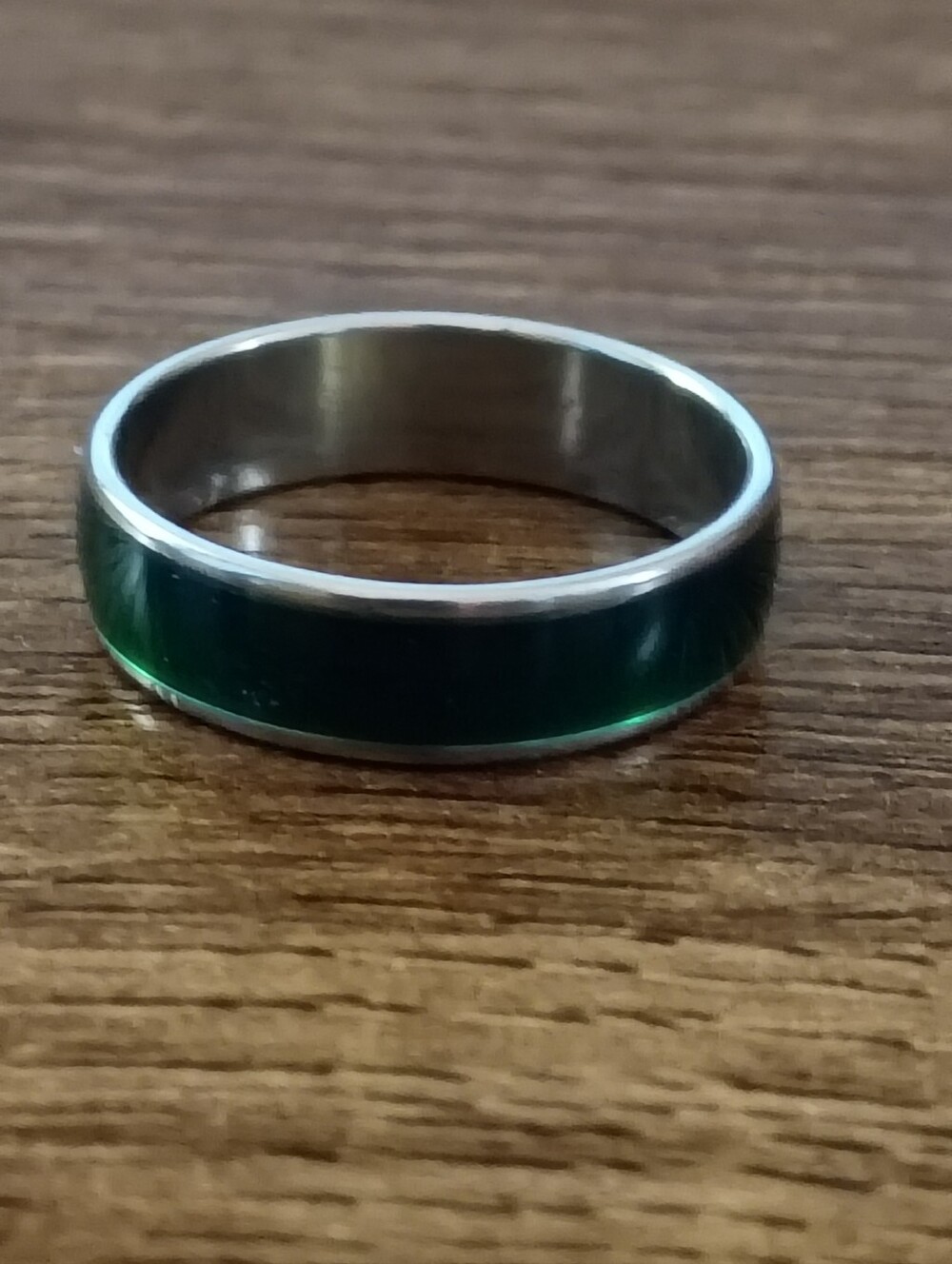 Ring Unisex Green Silver - Picture 2 of 3
